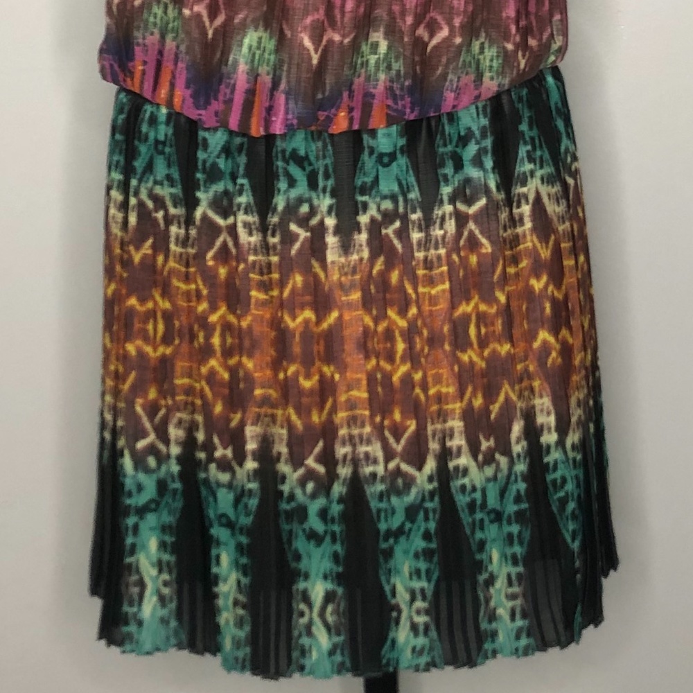 Bcbg Maxazria Multicolor Abstract Print Strapless… - image 3